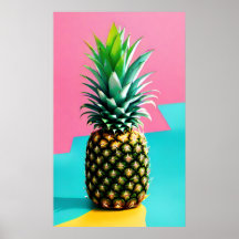 Ananas auf Retro farbig