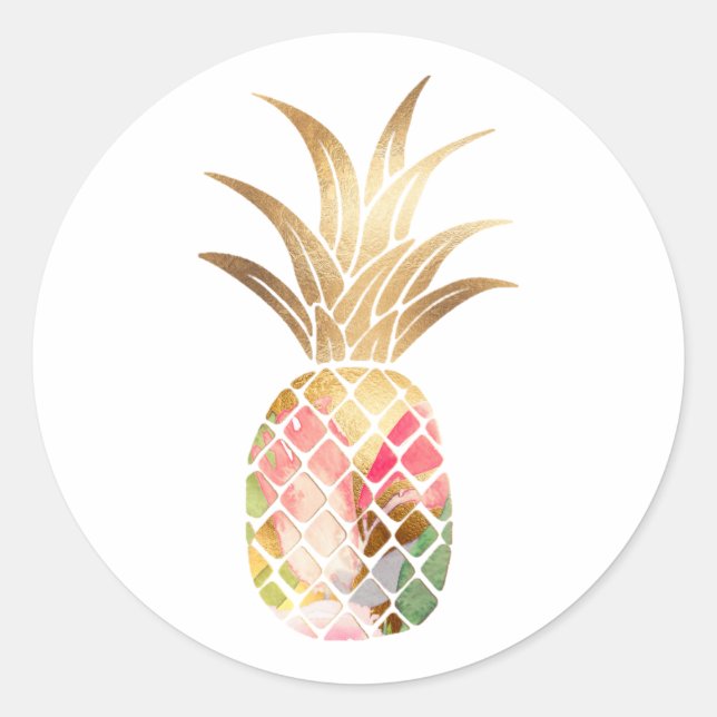 Ananas-Aufkleber Runder Aufkleber (Vorderseite)