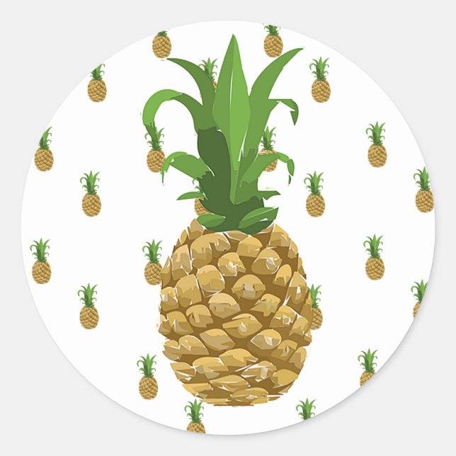 Ananas-Aufkleber Runder Aufkleber (Vorderseite)