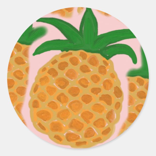 Ananas-Aufkleber Runder Aufkleber (Vorderseite)
