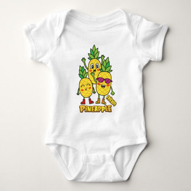 Ananas-Babykarodysuit Baby Strampler (Vorderseite)