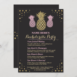 Ananas Bachelorette Goldmedaille Einladung