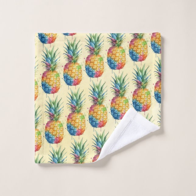 Ananas Badhandtuch Set (Waschlappen)