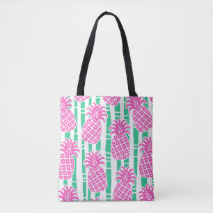 Ananas Bambus Streifen Pink & Green Muster