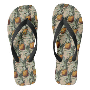Ananas Beach Sand Tan Hintergrund Flip Flops