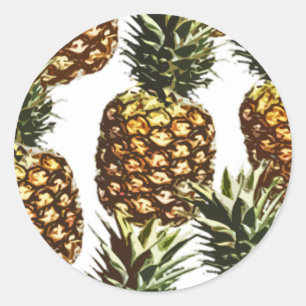 Ananas (BGC anpassbar) Runder Aufkleber
