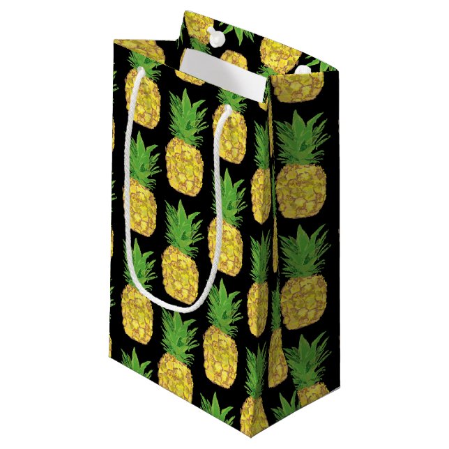Ananas Black Kleine Geschenktüte (Vorderseite Schrägansicht)
