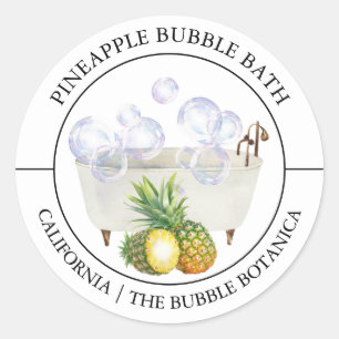 Ananas-Blase-Badewanne Runder Aufkleber