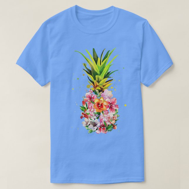 Ananas Blume Aloha Hawaii Vintag Hawai T-Shirt (Design vorne)