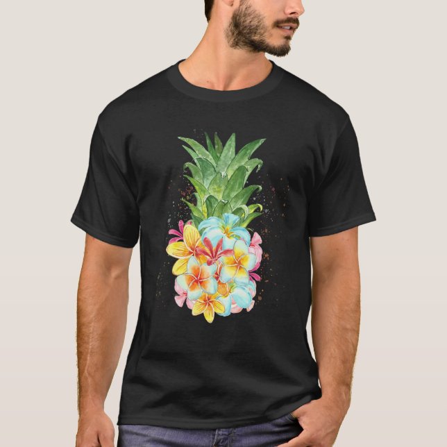 Ananas-Blume Aloha Hawaiianisches T-Shirt Ananas-T (Vorderseite)