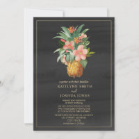 Ananas-Blütenkrähe Grau-Tropische Hochzeit
