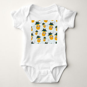 Ananas, Boot: niedliches Ozeanmuster. Baby Strampler