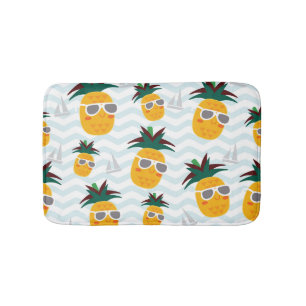 Ananas, Boot: niedliches Ozeanmuster. Badematte