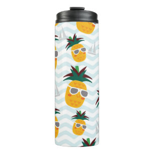 Ananas, Boot: niedliches Ozeanmuster. Thermosbecher