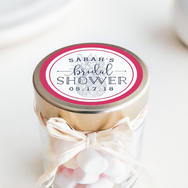 Ananas-Brautparty Runder Aufkleber (Von Creator hochgeladen)