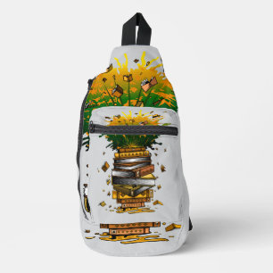 Ananas Bücher Crossbody Bag