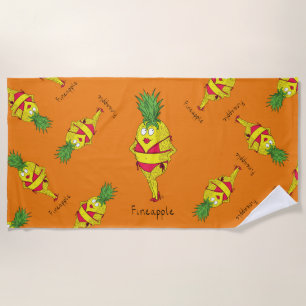 Ananas Button-Up Girl Funny Fruit Strandtuch