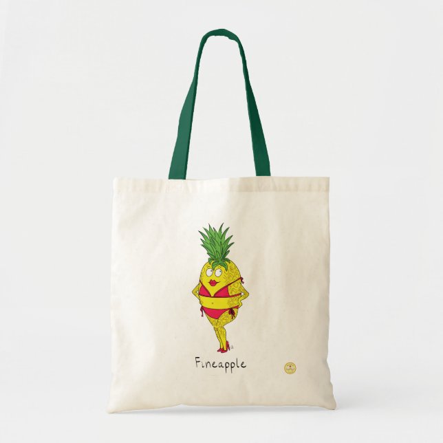 Ananas Button-Up Girl Funny Fruit Tragetasche (Vorne)