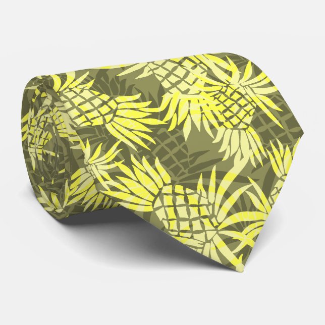 Ananas-Camouflage Hawaiian Krawatte (Gerollt)