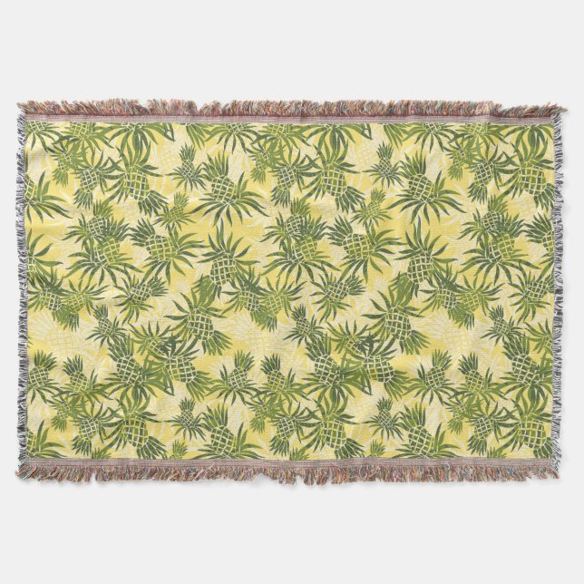 Ananas-Camouflage Hawaiian Throw Blanket Decke (Vorderseite)