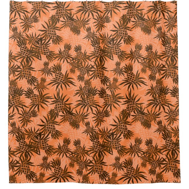 Ananas-Camouflage Hawaiian Tropical Aloha Shirt Duschvorhang (Vorderseite)