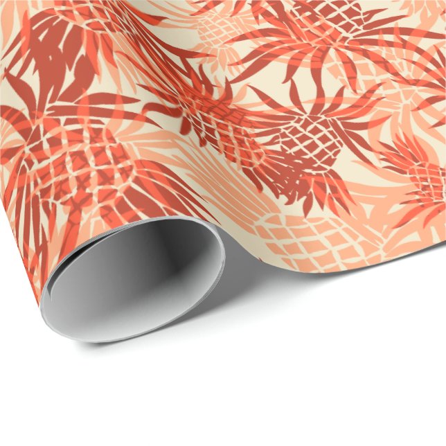 Ananas-Camouflage Hawaiian Tropical Geschenkpapier (Rolleneckpunkt)
