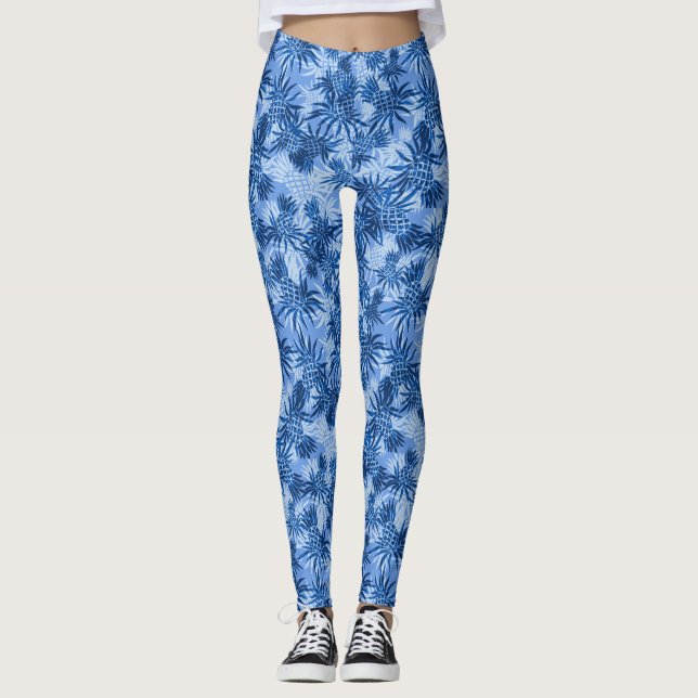 Ananas-Camouflage Hawaiian Tropical Leggings (Vorderseite)