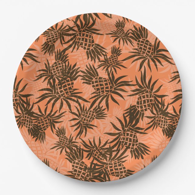 Ananas-Camouflage Hawaiian Tropical Pappteller (Vorderseite)
