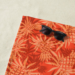 Ananas-Camouflage-hawaiisches tropisches - Orange Strandtuch