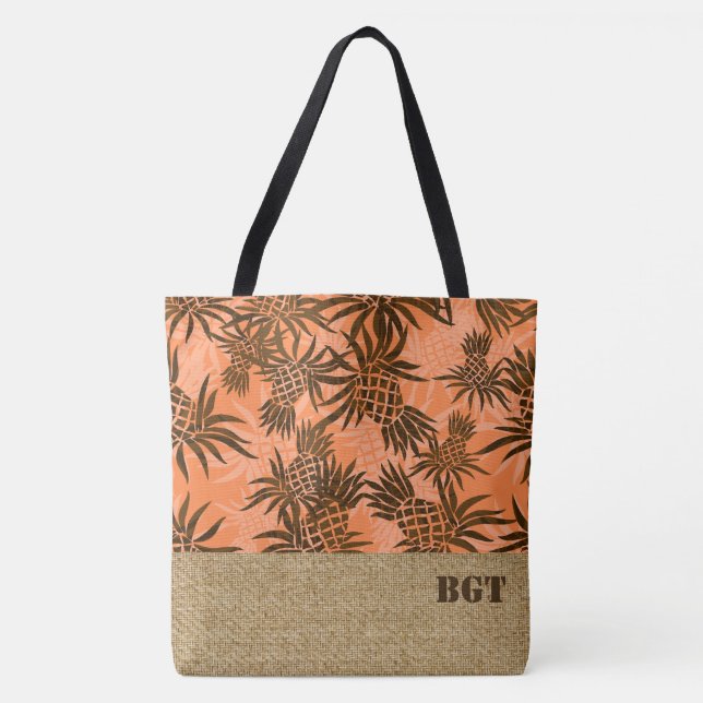 Ananas Camouflage Monogram Hawaiian Beach Bag (Vorderseite)
