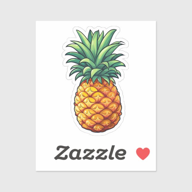 Ananas-Cartoon Aufkleber (Blatt)