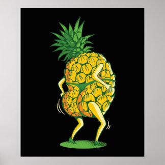 Ananas-Cartoon Poster