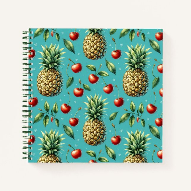 Ananas Cherry Bliss Notizbuch (Vorderseite)