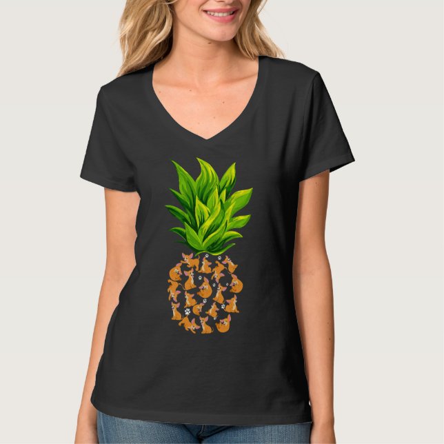 Ananas Chihuahua T-Shirt (Vorderseite)