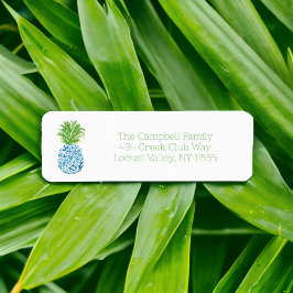Ananas Chinoiserie Blau Weiße Preppy