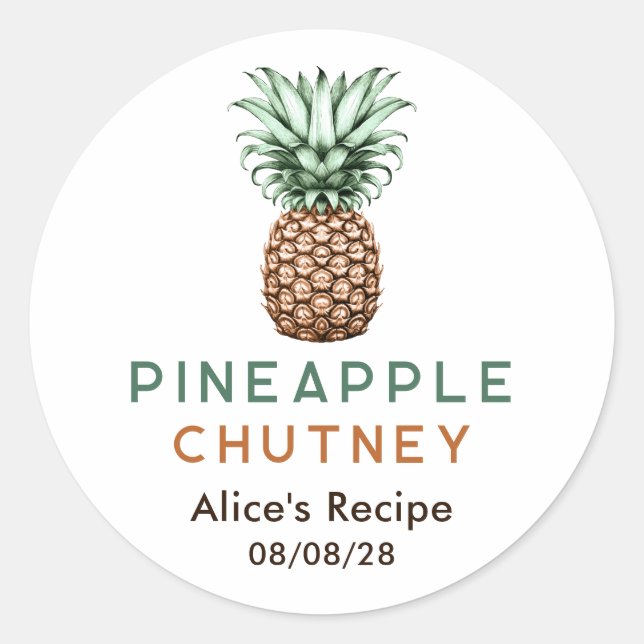 Ananas-Chutney-Hüttenkonserve Runder Aufkleber (Vorderseite)