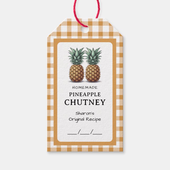 Ananas-Chutney-Konserve Geschenkanhänger (Vorderseite)