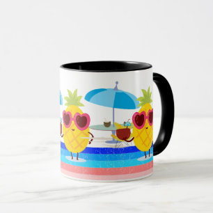 Ananas Coconut Umbrella Summer Beach Vibes Art Tasse