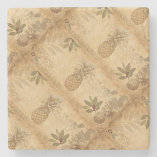 Ananas-Collage im altmodischen Stil Steinuntersetzer