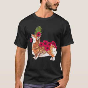 Ananas Corgi Hawaiianisches T-Shirt Tropisches Alo