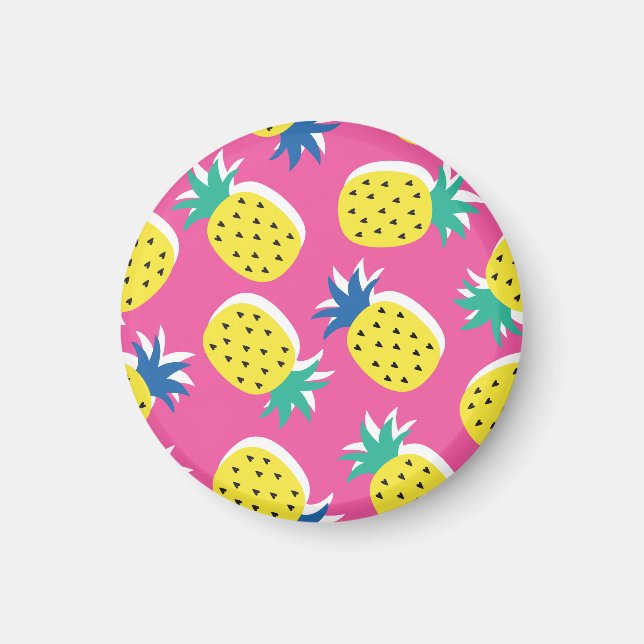 Ananas Crazy Colors: Childish Pop-Art. Magnet (Vorne)
