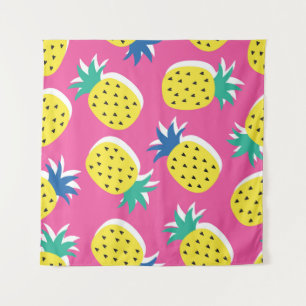 Ananas Crazy Colors: Childish Pop-Art. Wandteppich