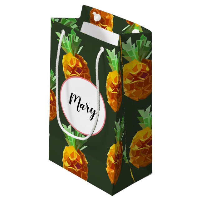 Ananas Custom Gift Bag Kleine Geschenktüte (Vorderseite Schrägansicht)