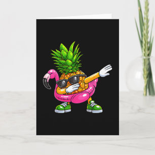 Ananas Dabbing Flamingo Aloha Hawaii Tropisch V Karte