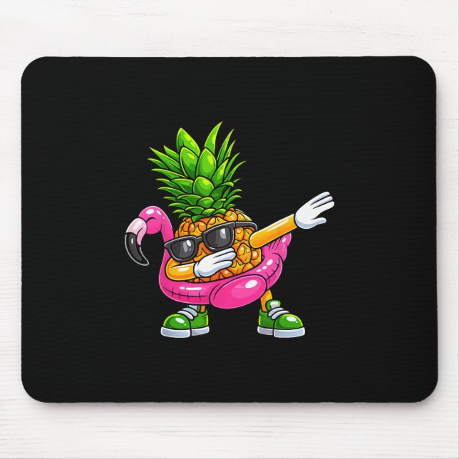 Ananas Dabbing Flamingo Aloha Hawaii Tropisch V Mousepad (Vorne)