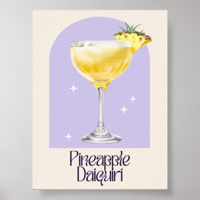 Ananas Daiquiri Art Print | Cocktail im Bar-Dekor Poster (Vorne)