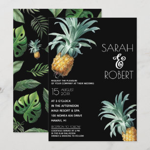 Ananas Delight Tropical Foliage Wedding Einladung