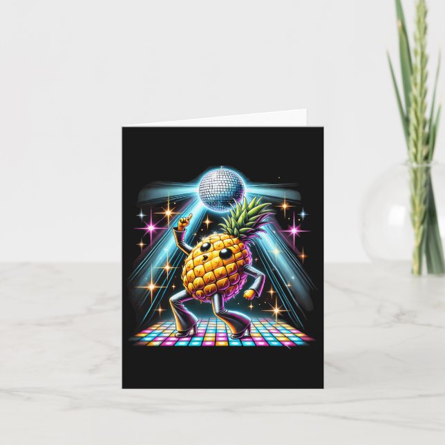 Ananas Disco Dancer Spooky Dance Kinder Karte (Vorderseite)