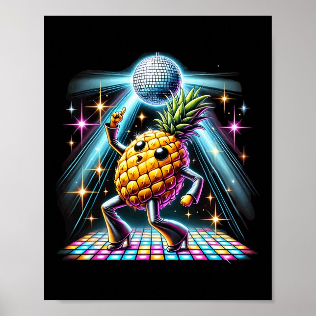Ananas Disco Dancer Spooky Dance Kinder Poster (Vorne)