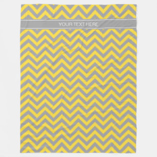 Ananas Dk Gray LG Zickzack Dk Grau Name Monogramm Fleecedecke